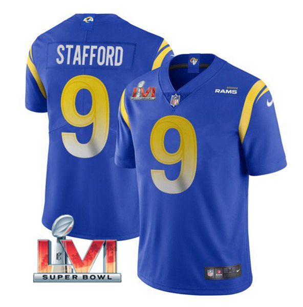 Youth Los Angeles Rams #9 Matthew Stafford Royal 2022 Super Bowl LVI Vapor Untouchable Limited Stitched Jersey